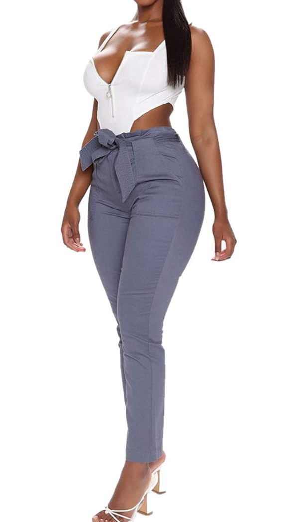 Belted office or casual style pants