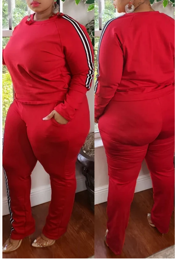 Long sleeve striped pant set