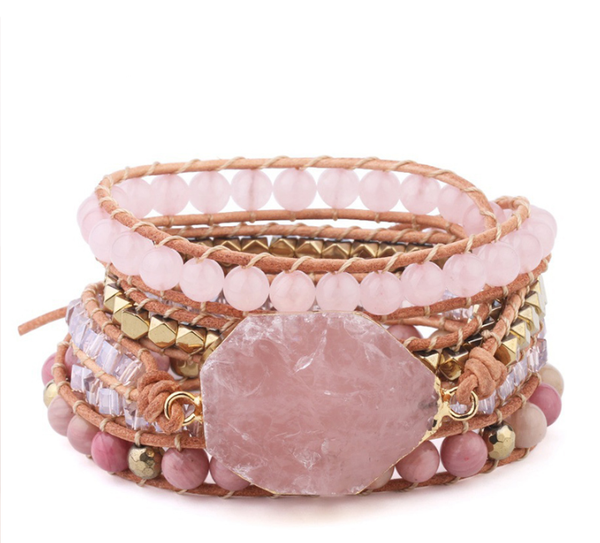 Rose quartz women's bracelet