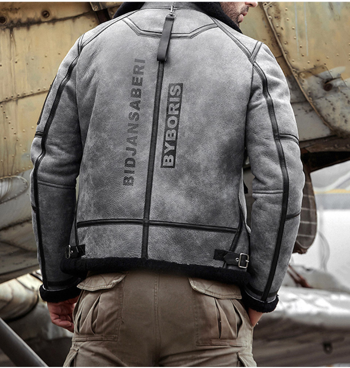 Lapel sheepskin jacket