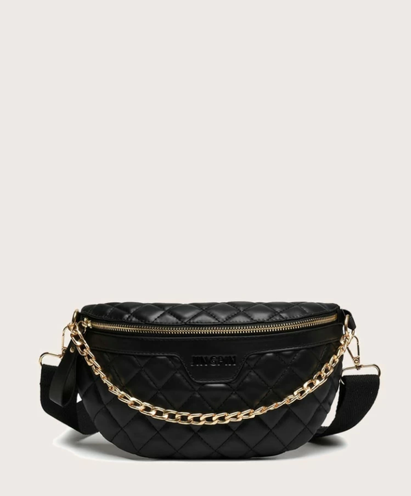 Quilted faux leather fanny pack
