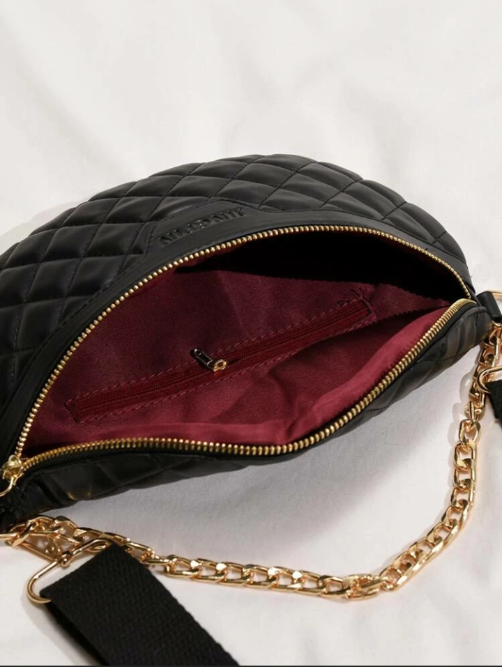 Quilted faux leather fanny pack