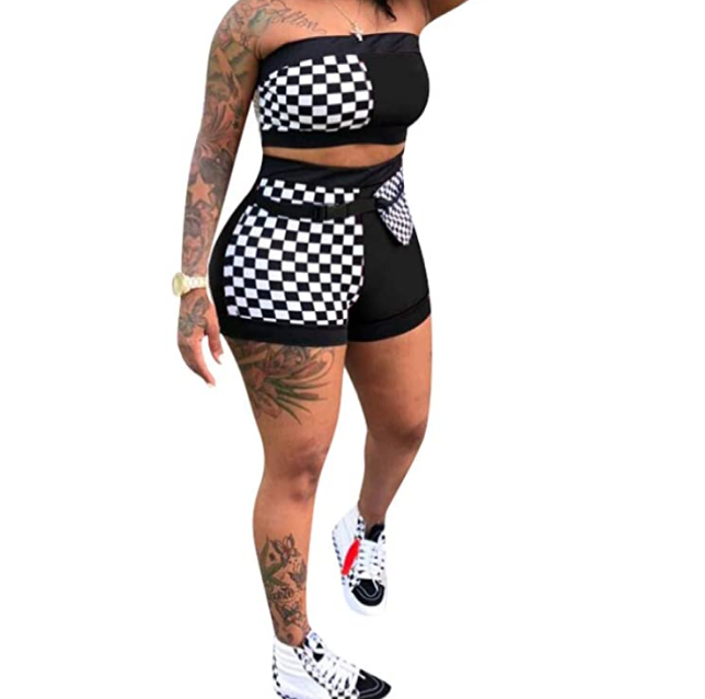 Two piece marathon flag short set