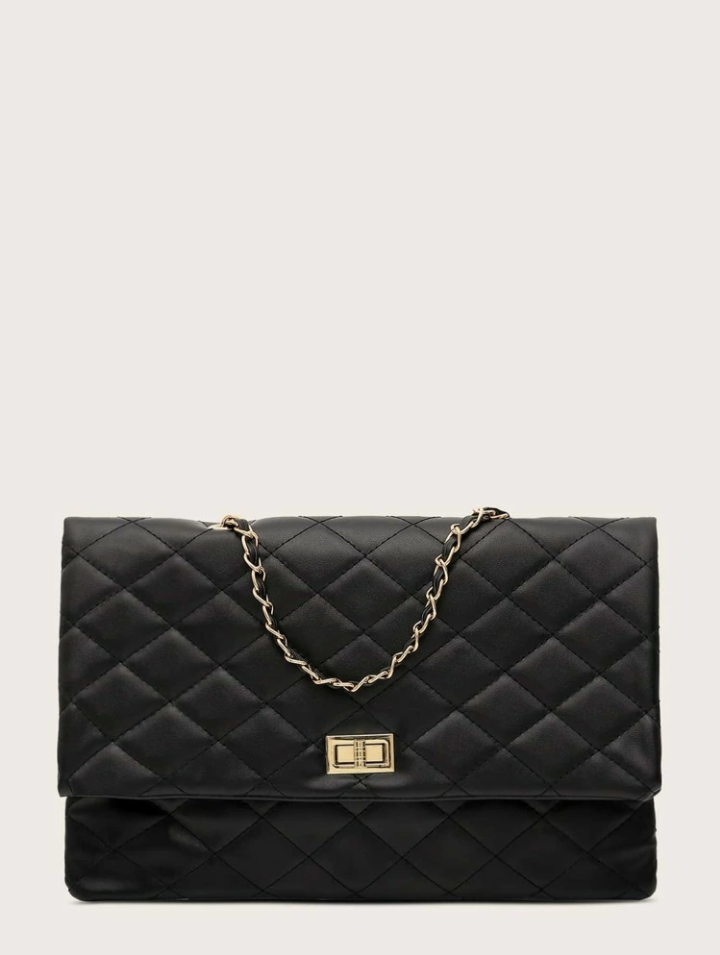 Padded print shoulder purse