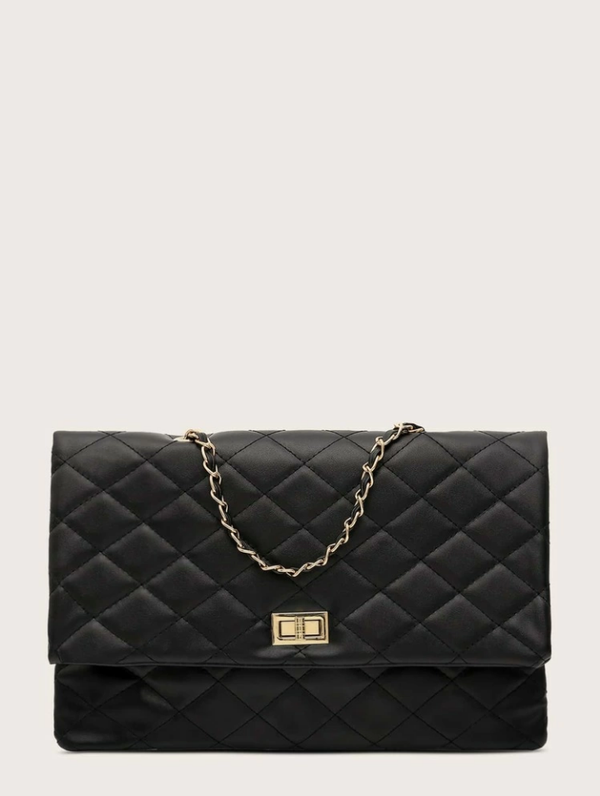 Padded print shoulder purse