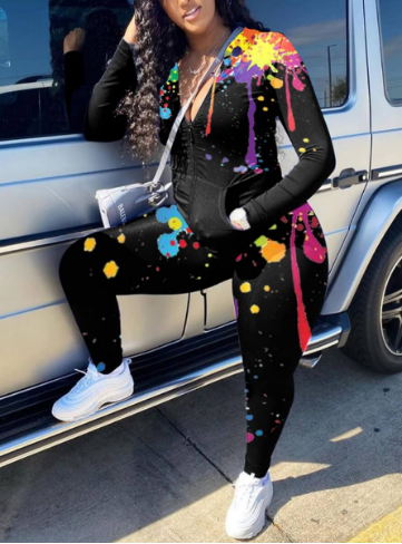 Paint splash jacket and legging