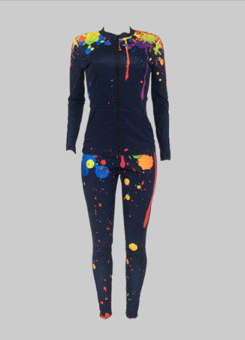 Paint splash jacket and legging