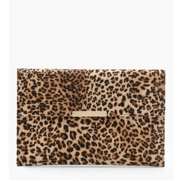 Animal print clutch