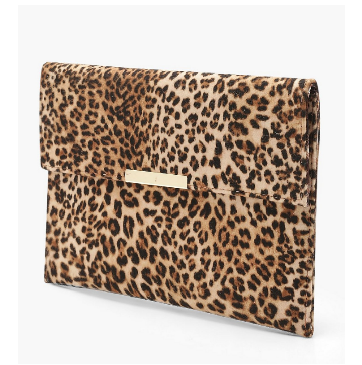 Animal print clutch
