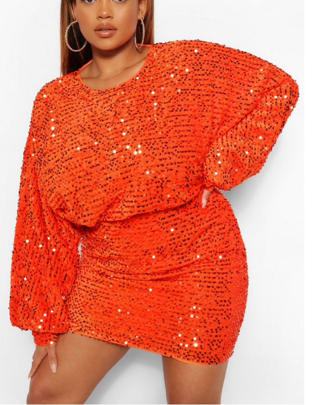 Sequin long sleeve party dress