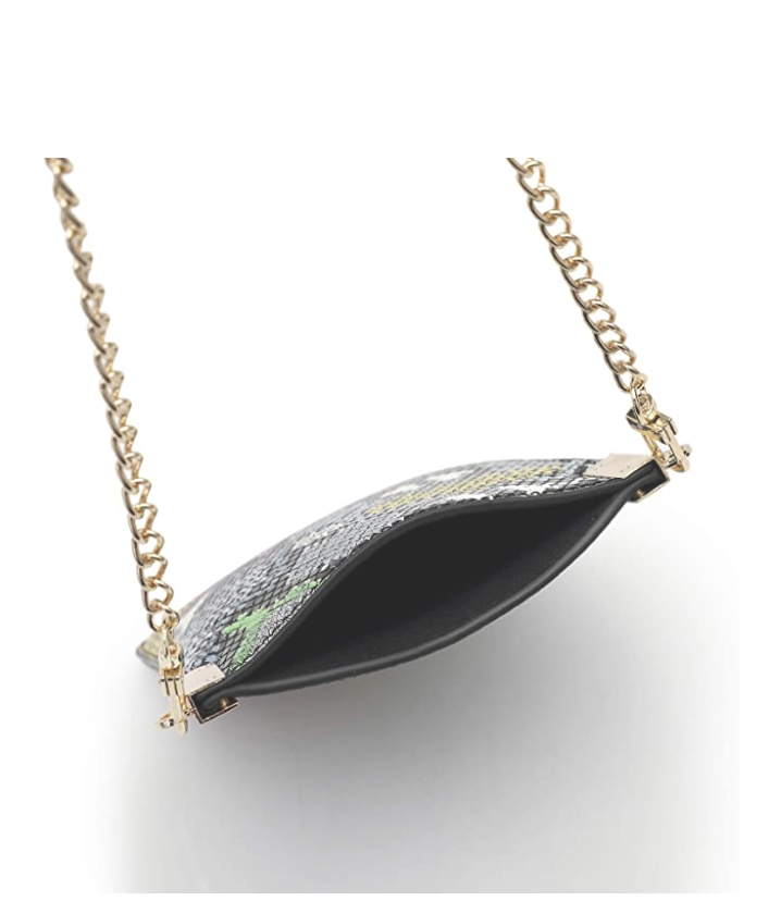 Snakeskin crossbody pouch