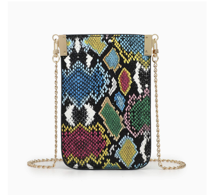 Snakeskin crossbody pouch