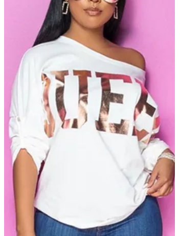 Off shoulder loose Tee