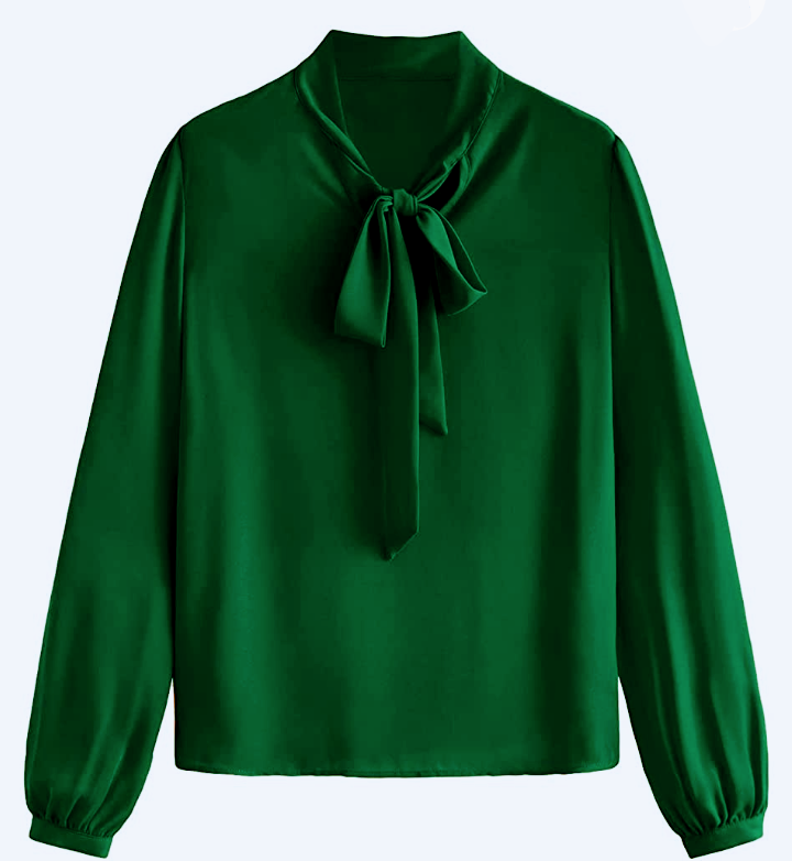 Long sleeve bow tie blouse