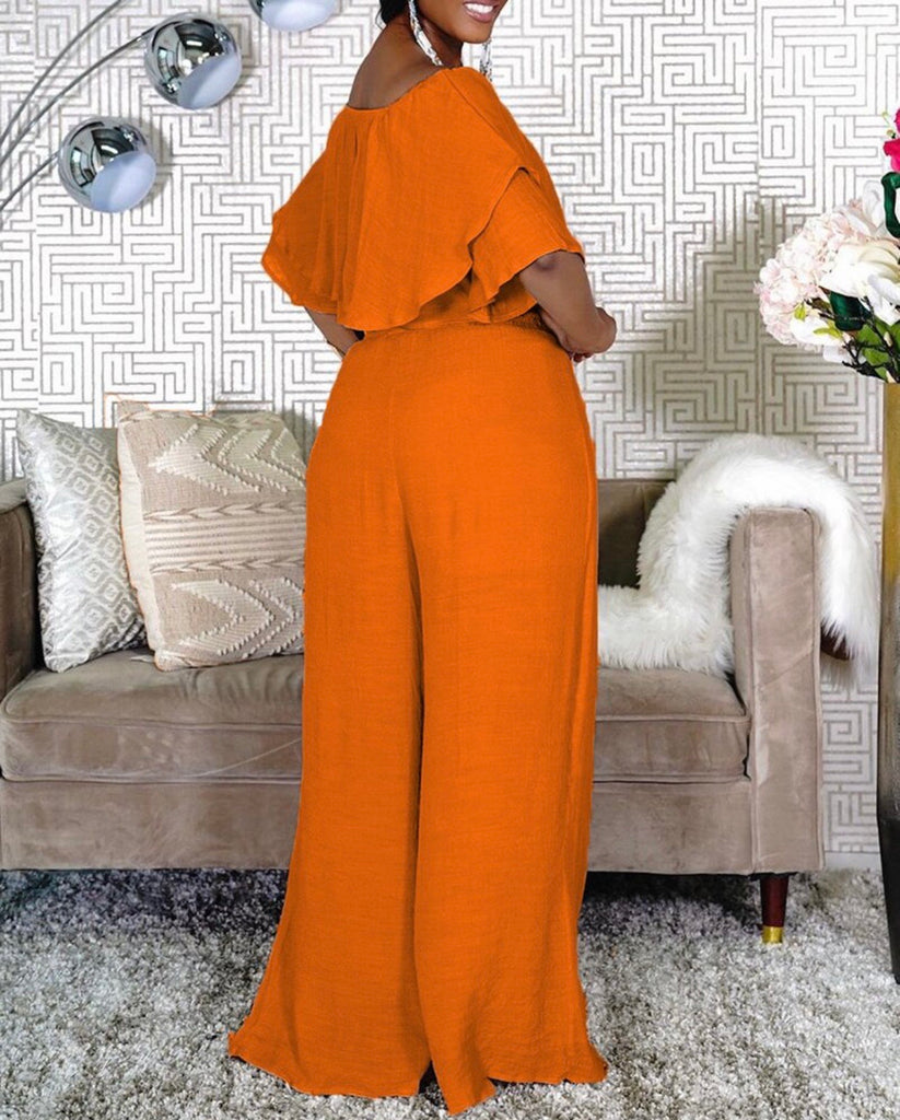 Wide leg flare two piece